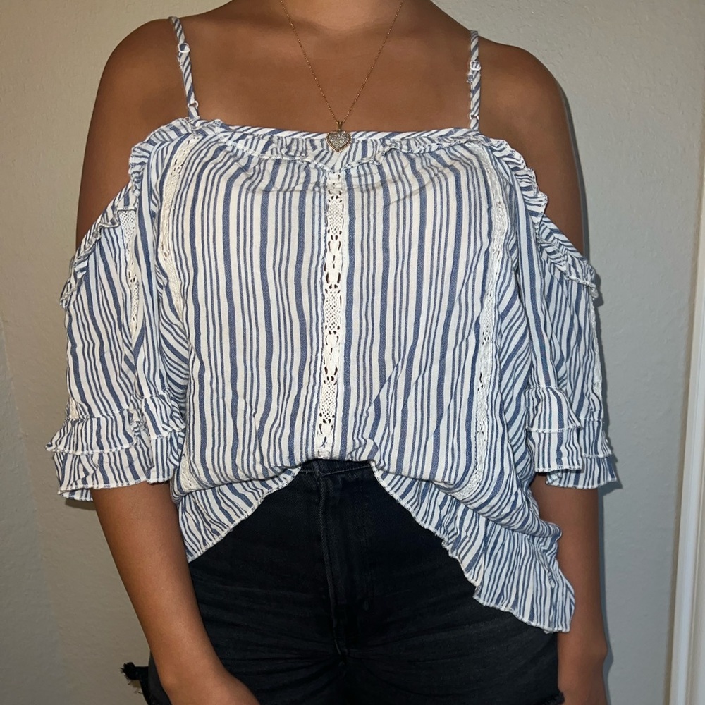 beach blue off the shoulder top!